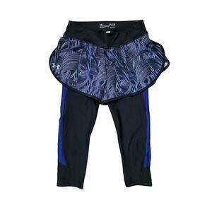 Under Armour Fly Fast Printed Capri Women S Black Gray Athletic Leggings